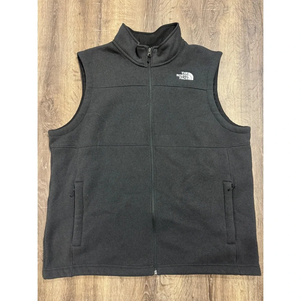 The North Face Mens Circular Design Fleece Vest Black XXL NF0A87RM Full Zip
